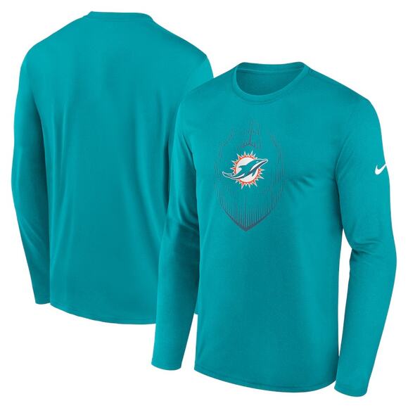 Nike NFL Miami Dolphins Aqua Icon Legend Long Sleeve T-Shirt Large NWT - Picture 1 of 11